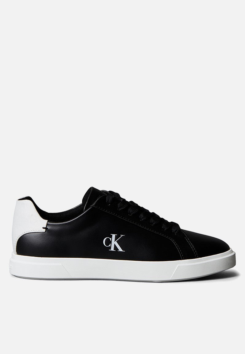 Calvin Klein Mens Low Prof Cupsole Sneaker Emb Leather Sneaker