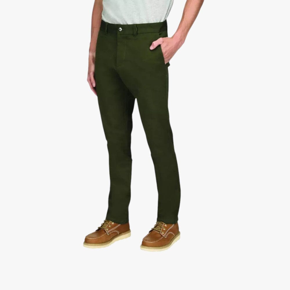 Caterpillar Mens Slim Stretch Chino Pants Rifle Green | Caterpillar