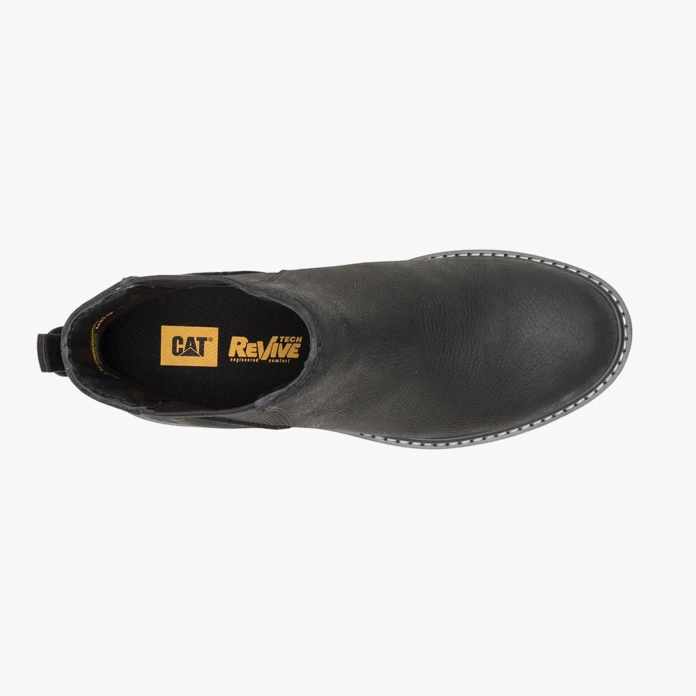 Top-down view of a black leather Caterpillar Colorado 2.0 women&