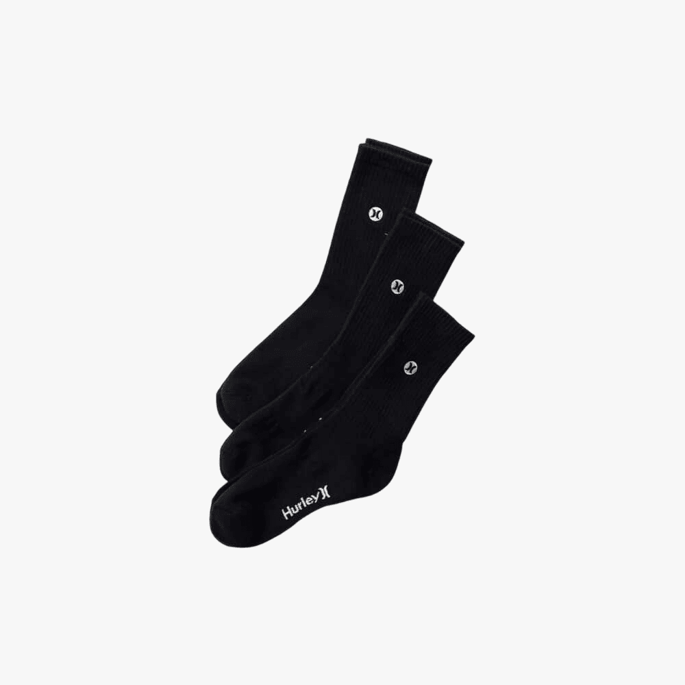 Hurley H20 Dri Crew 3 Pack Socks Black | Hurley