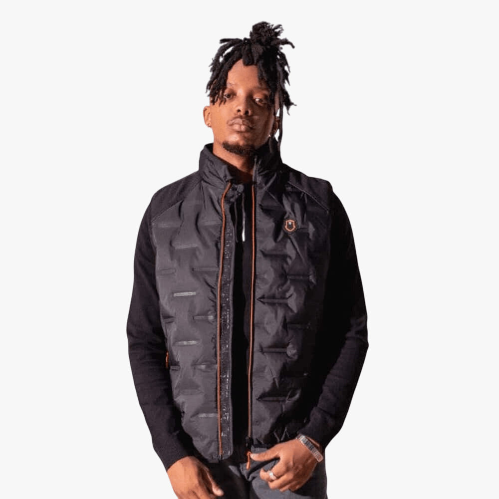 Soviet Mens Viktor Quilted Gilet Sleeve Less Jacket Black | Soviet
