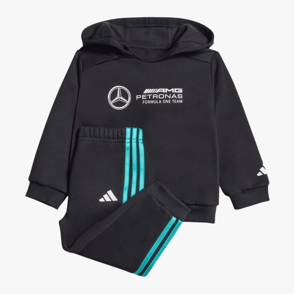 Adidas Infant Boys Mercedes Amg Petrona Black Tracksuit Set Black | Adidas