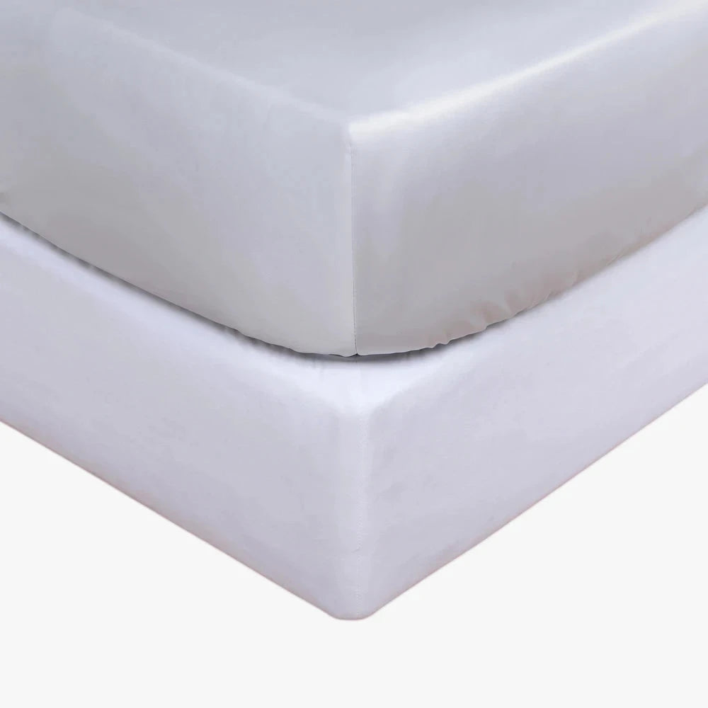 Cotton Co 400 Thread King Fitted Sheet 182X190+40 Silver | Cotton Co