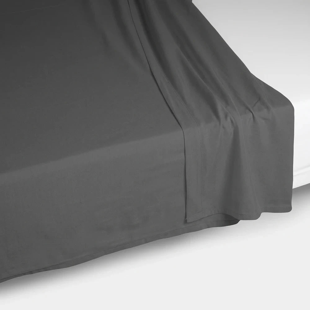 Cotton Co 400 Thread King Flat Sheet 270X270 Duck Black | Cotton Co