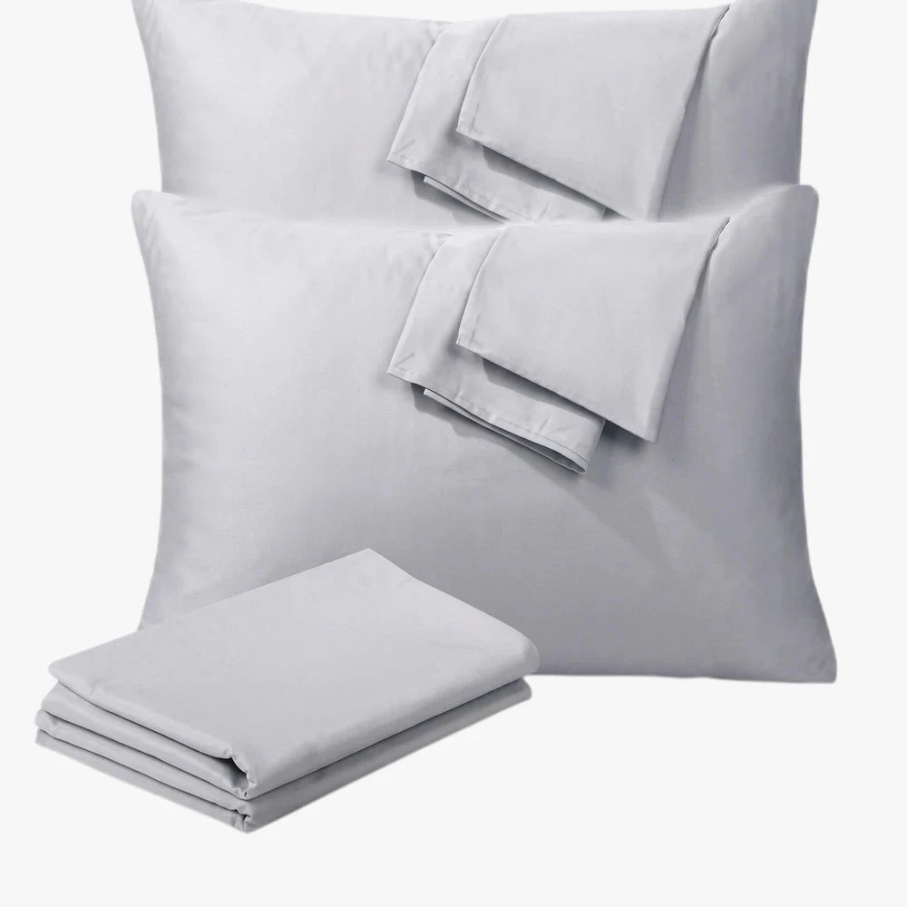 Cotton Co 400 Thread Oxford 50X90 Pillow Case 2 Pack Silver | Cotton Co