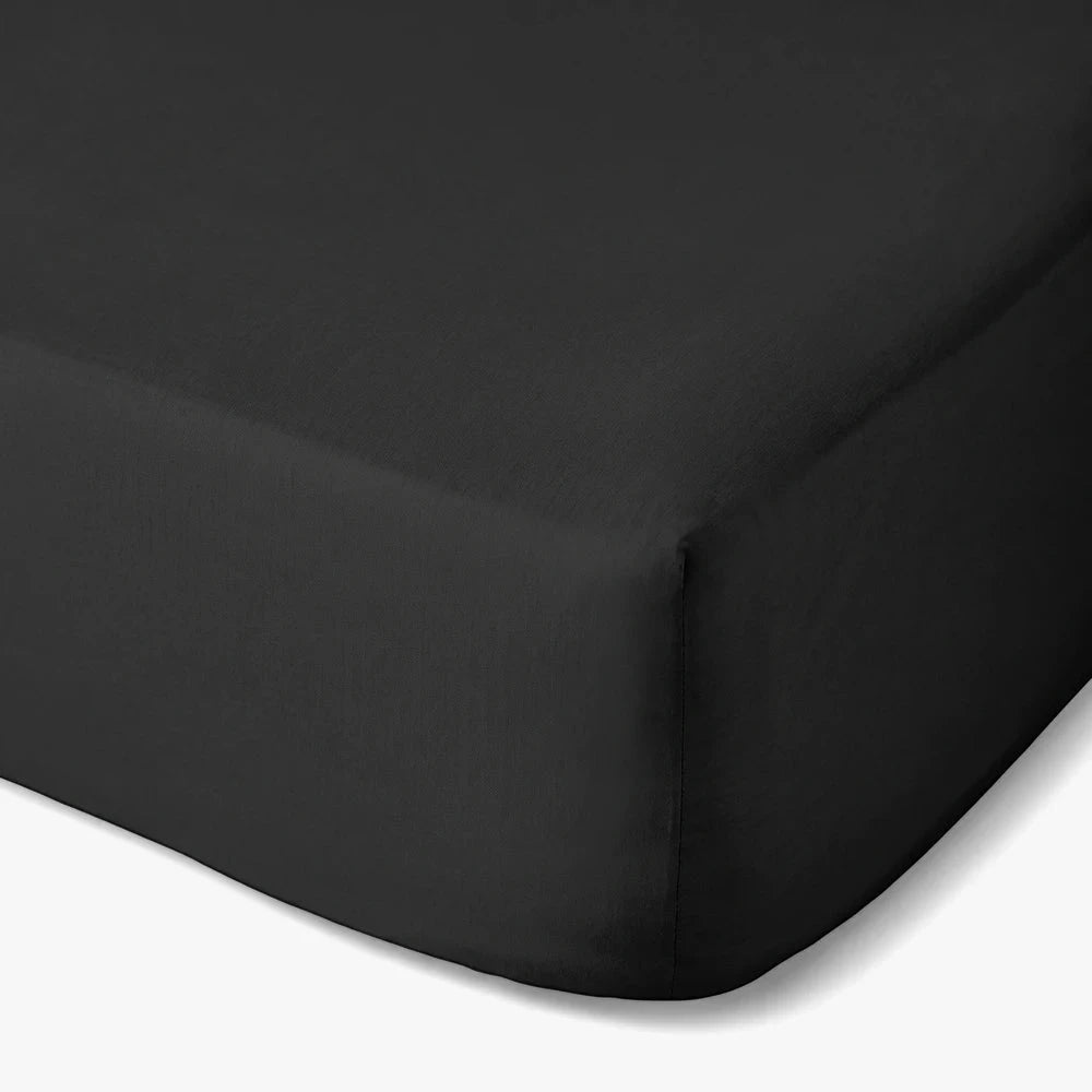Cotton Co 400 Thread Queen Extra Fitted Sheet 152X200+40 Black | Cotton Co