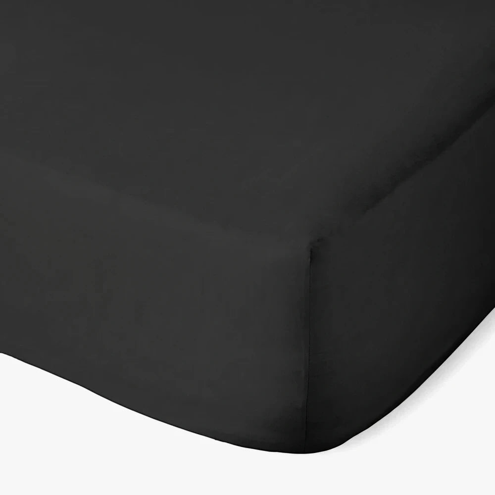 Cotton Co 400 Thread Super King Fitted Sheet 182X200+40 Black | Cotton Co