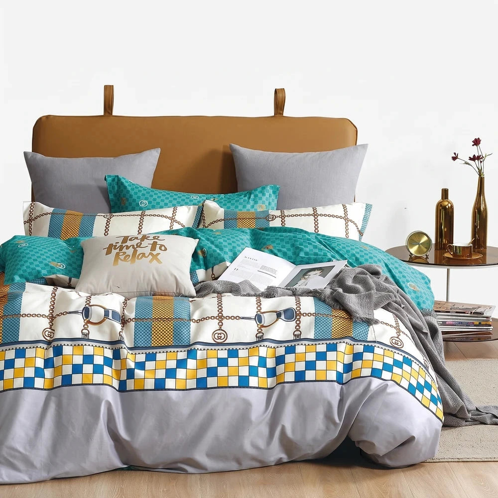 Cotton Co T200 Printed Range King Duvet Cover Valentina | Cotton Co