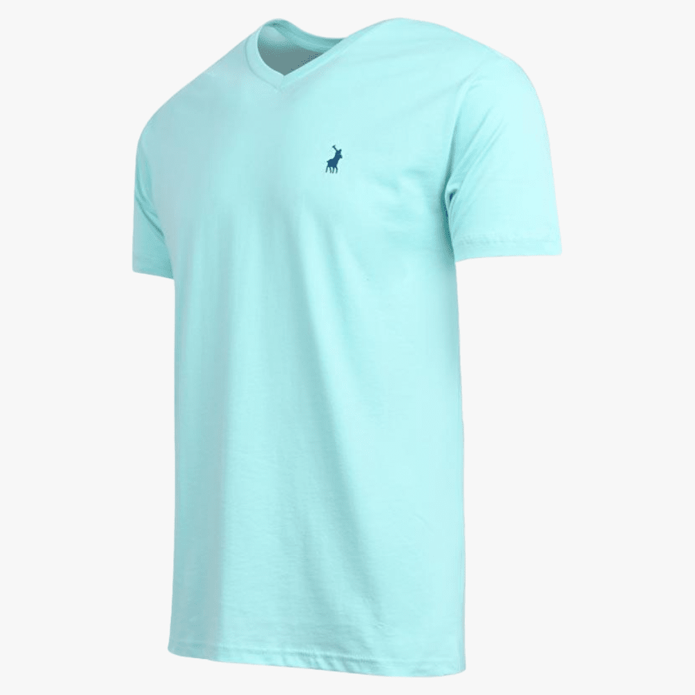 Polo Mens Michael V-Neck Short Sleeve Tee Aqua | Polo