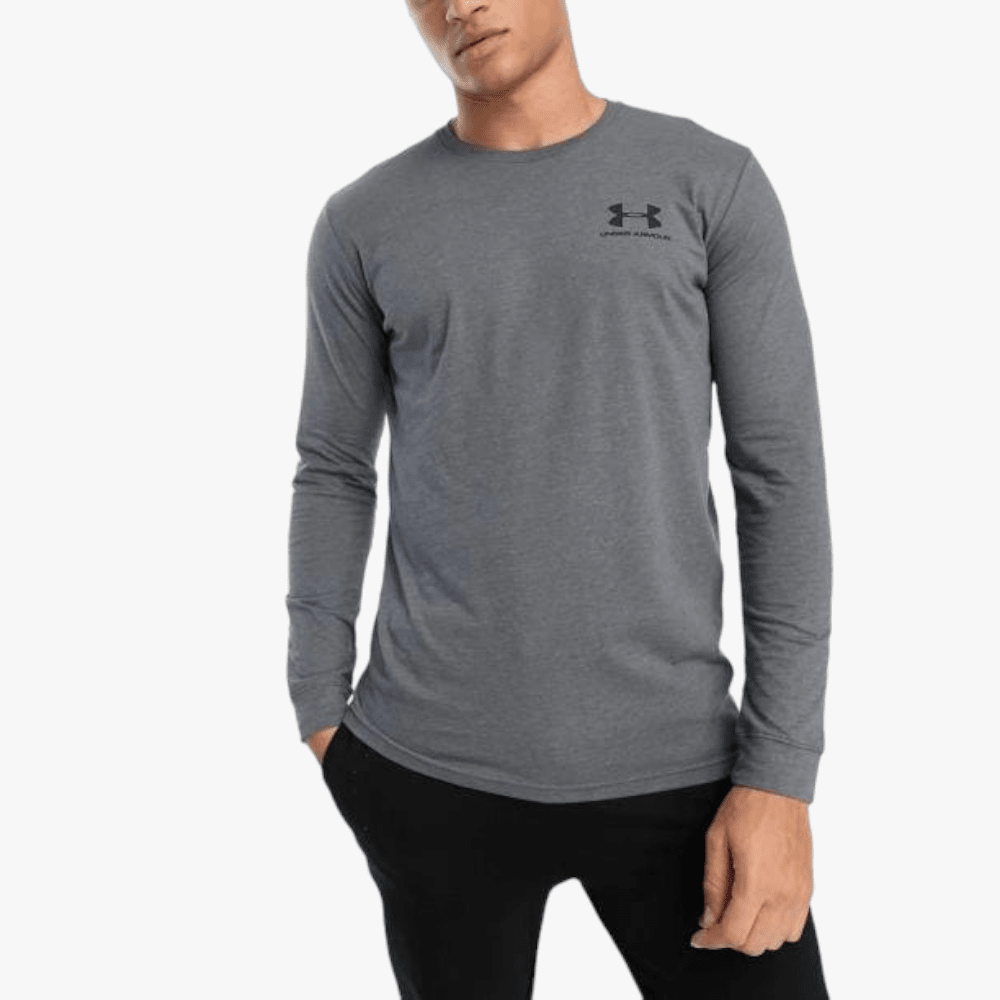 Under Armour Mens Sportstyle Left Chest Long Sleeve Tee 012 Grey | Under Armour