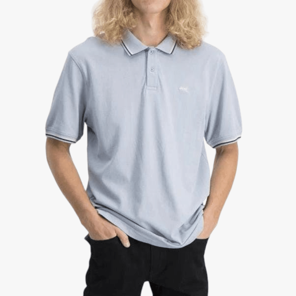 Jeep Mens Pique Plain Short Sleeve Golfer Good Grey | Jeep