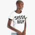 Sissy Boy Womens Print Logo Short Sleeve Top Contrast Binding White | Sissy Boy