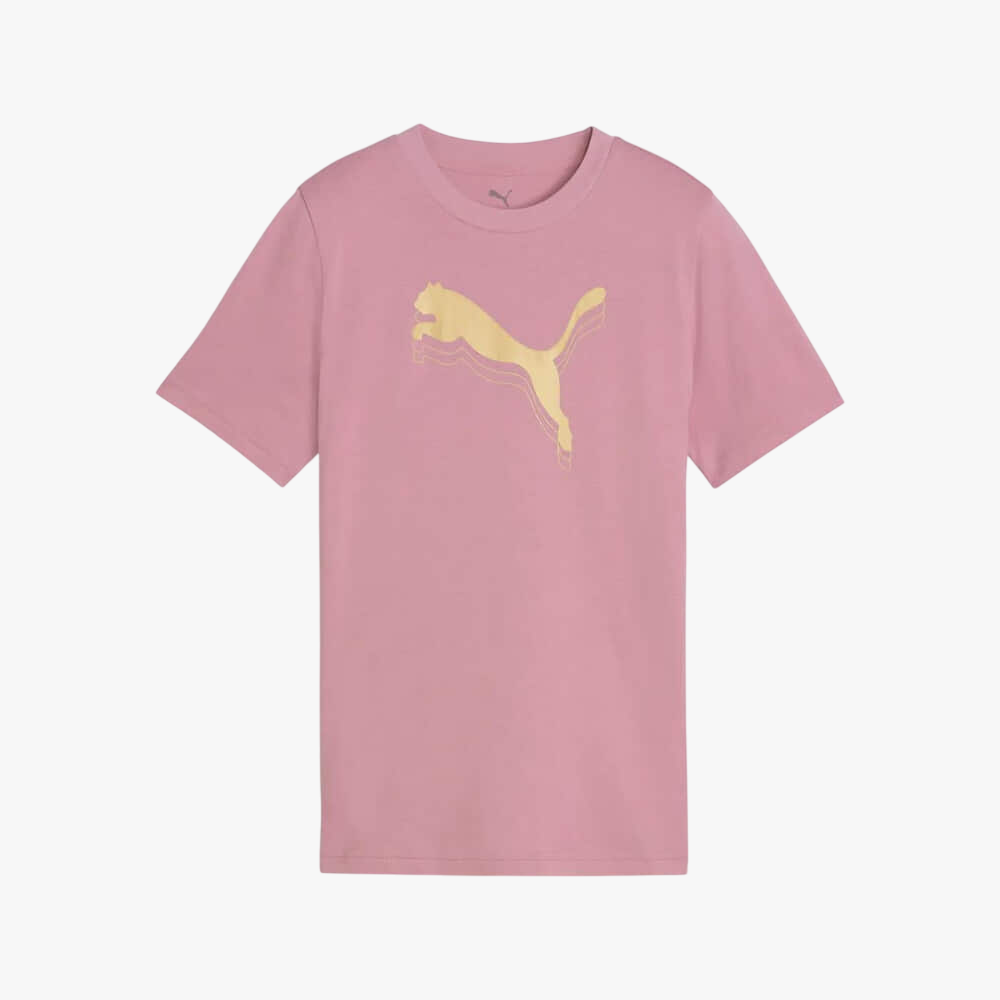 Puma Girls Metallic Short Sleeve Tee Poised Pink | Puma
