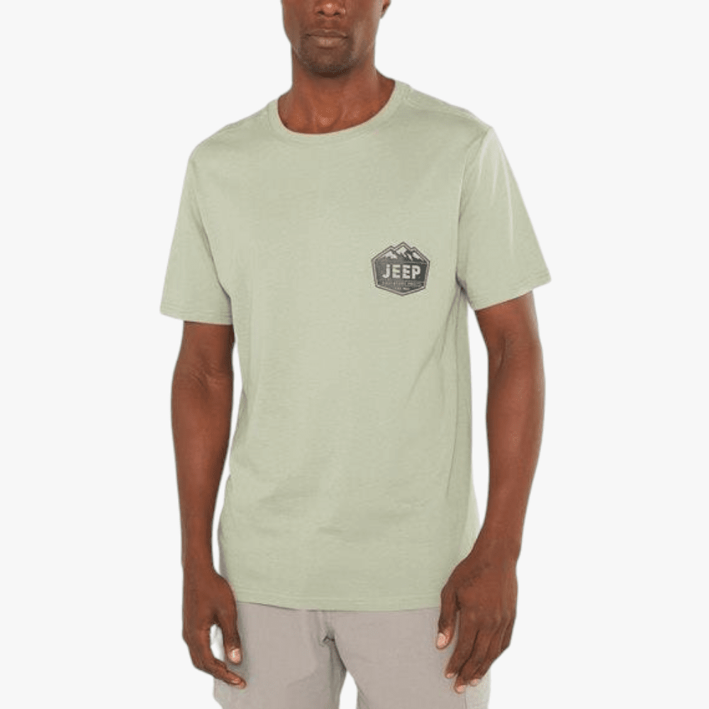 Jeep Mens Fashion Graphics Short Sleeve Tee Silvered Green | Jeep