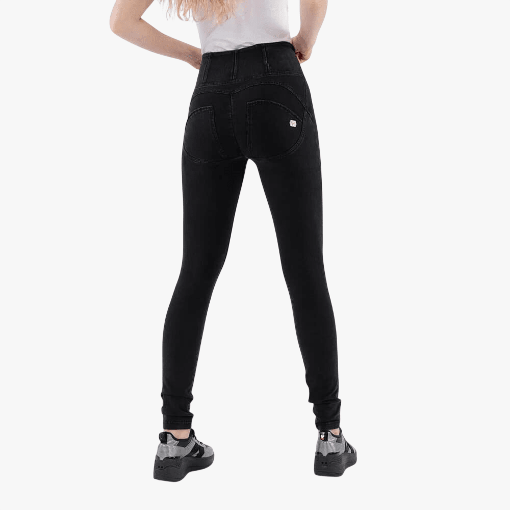 Freddy Womens High Waist Long Length Jean Black Black Stitch | Freddy