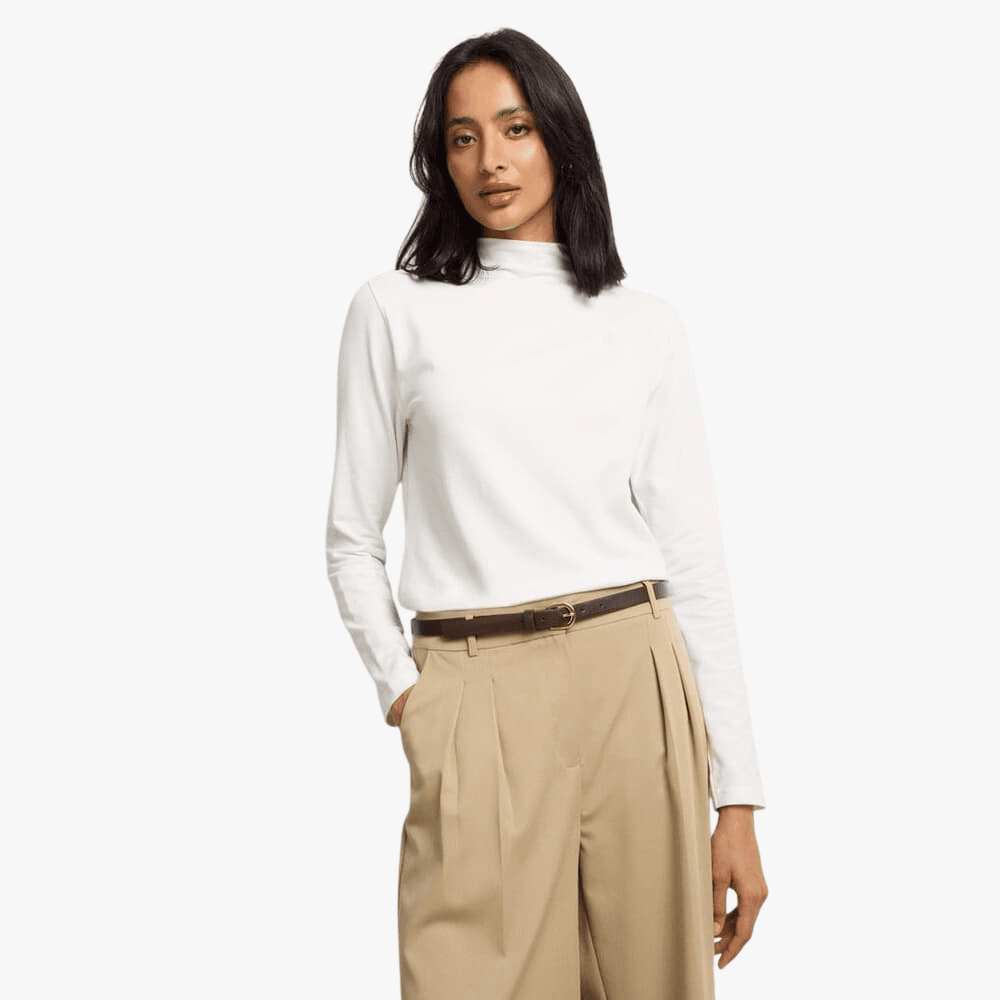 Polo Womens Dani Long Sleeve Second Skin Tee Off White | Polo