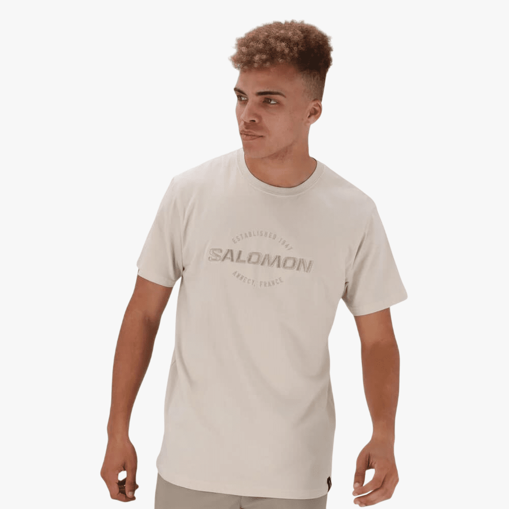 Salomon Mens Vision Ii Short Sleeve Tee Pumice Stone