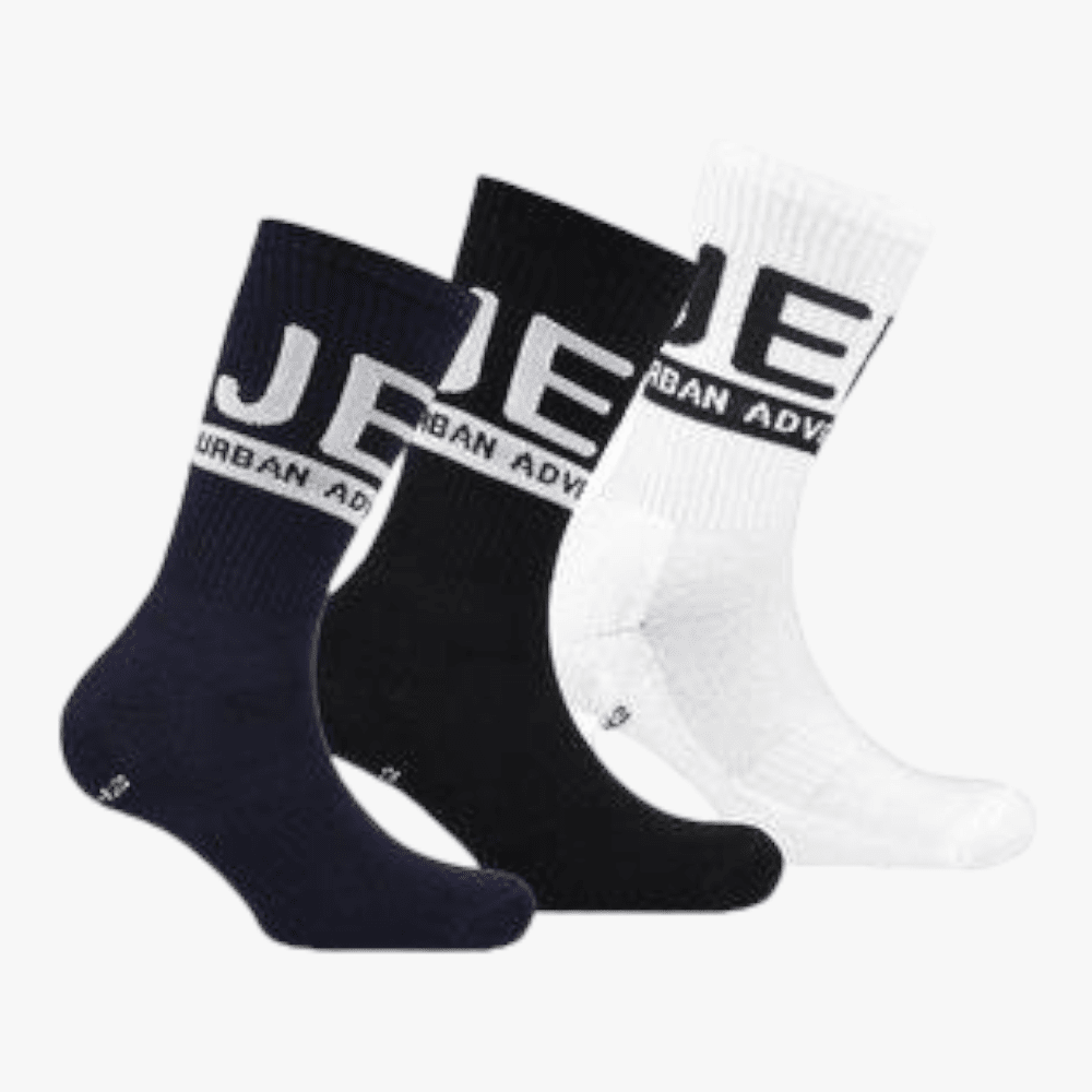 Jeep Mens 3 Pack Crew Sock Black Multi | Jeep