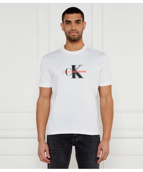 Calvin Klein Mens Mono Logo Shift Tee White | Calvin Klein