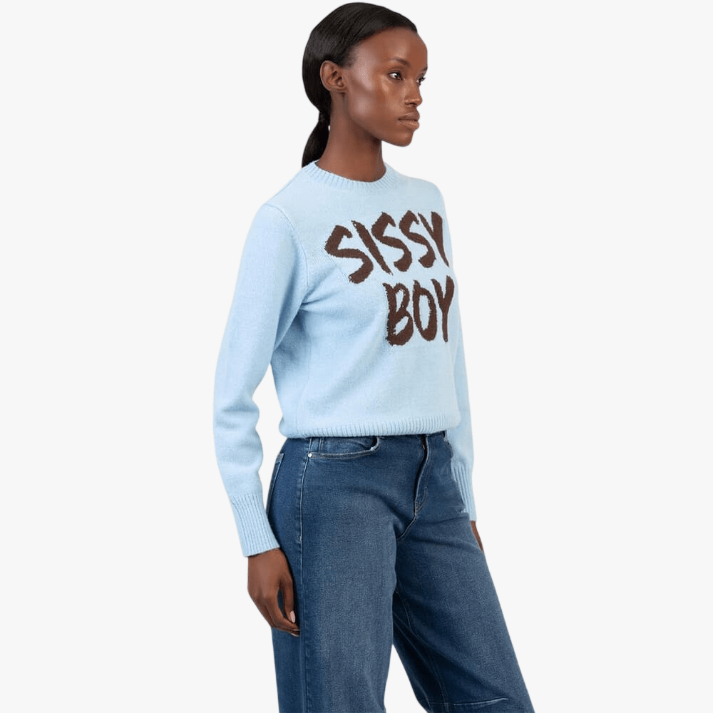 Sissy Boy Womens Play It Cool Knit Sweater Blue Brown | Sissy Boy