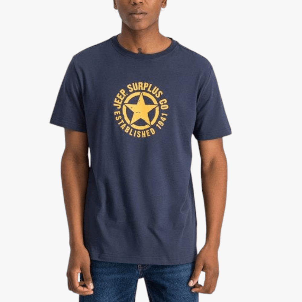 Jeep Mens Star Icon Print Short Sleeve Tee Navy | Jeep