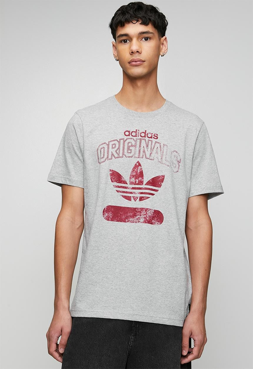 Adidas Mens Varsity 1972 Tee  Med Grey Heather