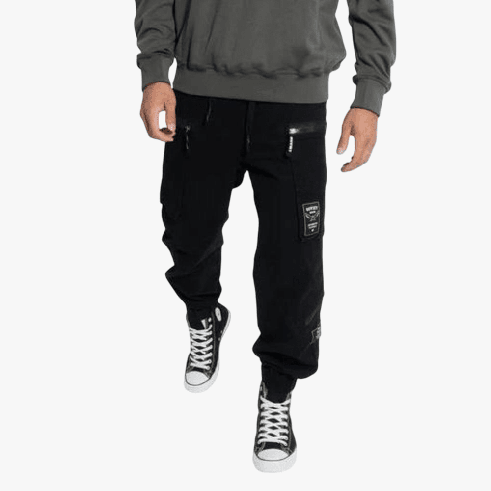 Soviet Mens Elasticated Cargo Pants Black | Soviet