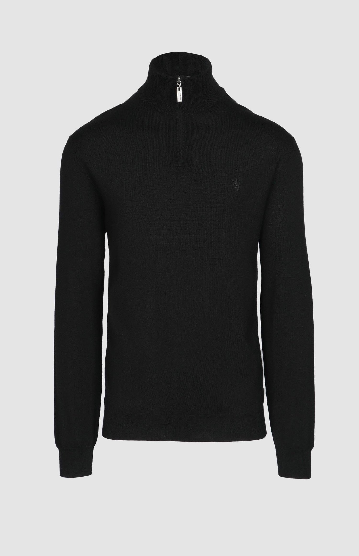 Pringle Mens Ernie 1/4 Zip Merino Wool Sweater Black | Pringle