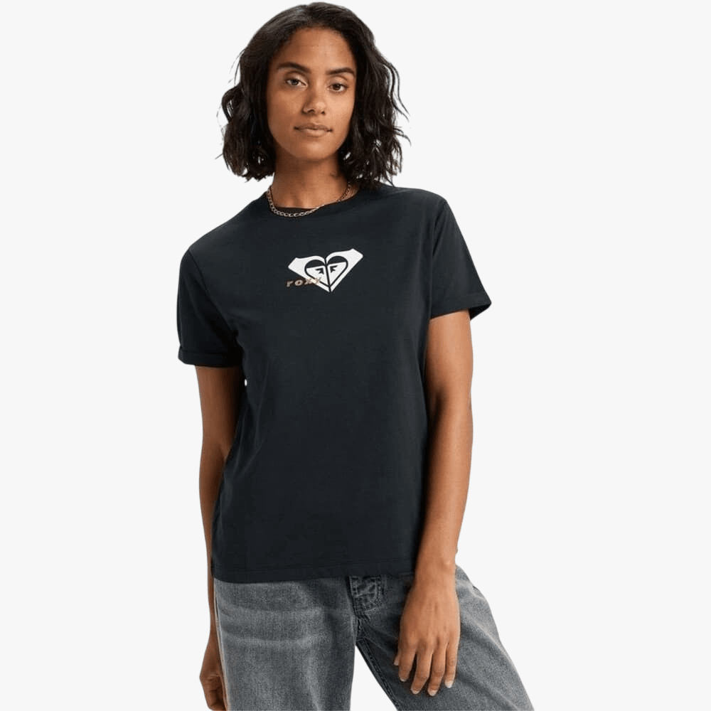 Roxy Womens Ocean Regular Corpo Short Sleeve Tee Anthracite