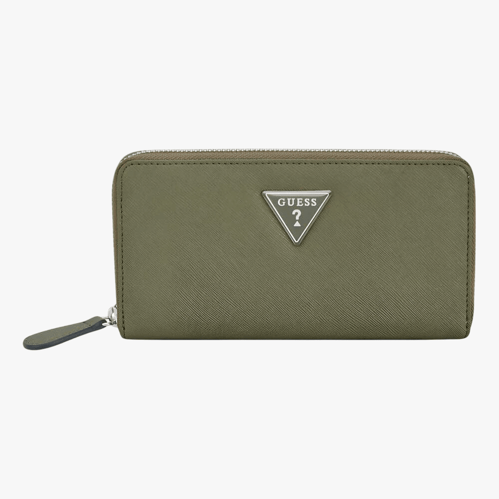 Guess Viviette Slg Medium Zip Around Purse Olive | Guess