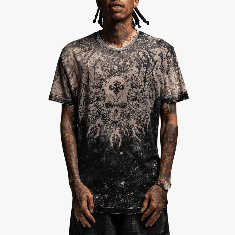 Affliction Mens Resudual Reversible Tee Black Sand Lava Tint | Affliction