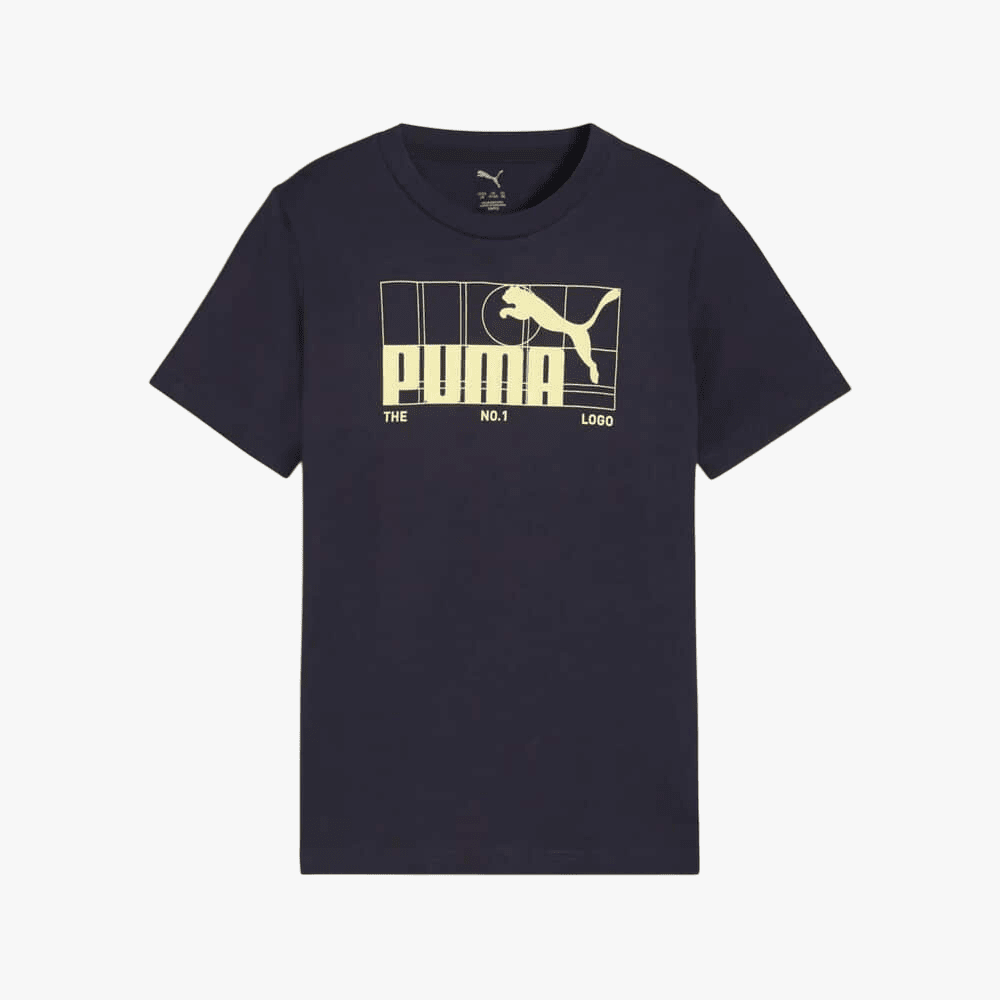Puma Boys Graphic No 1 Logo Short Sleeve Tee New Navy | Puma