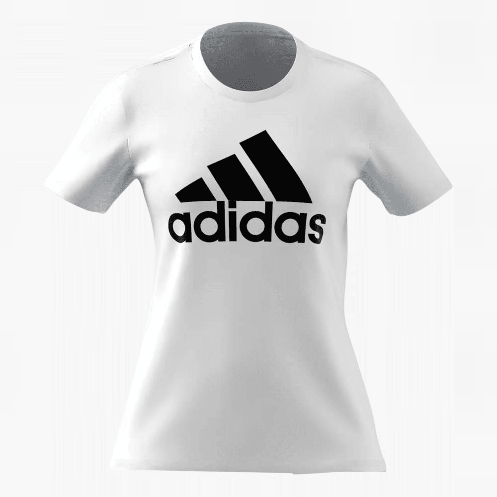Adidas Womens Big Logo Short Sleeeve Tee Shirt White | Adidas