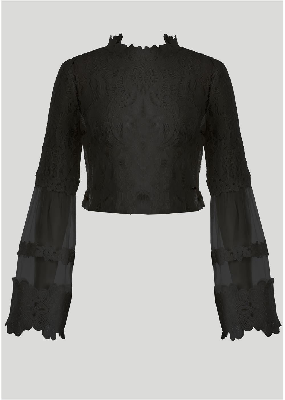 Sissy Boy In Your World Blouse Crochet Lace Black