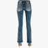 Miss Me Womens Classic Plaid Bootleg Jeans Blue | Miss Me