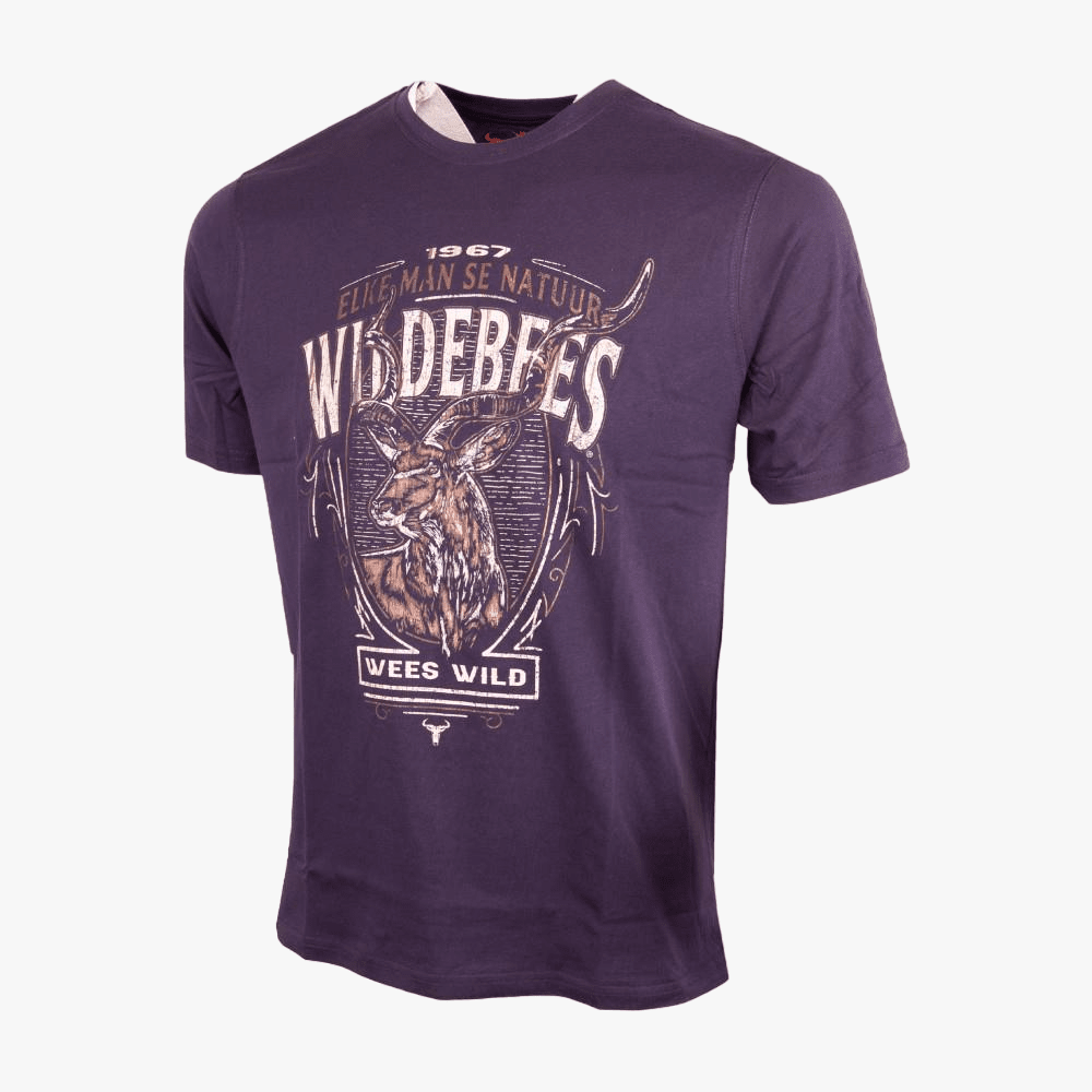 Wildebees Mens Woolook Kudu Shield Short Sleeve Tee New Navy | Wildebees