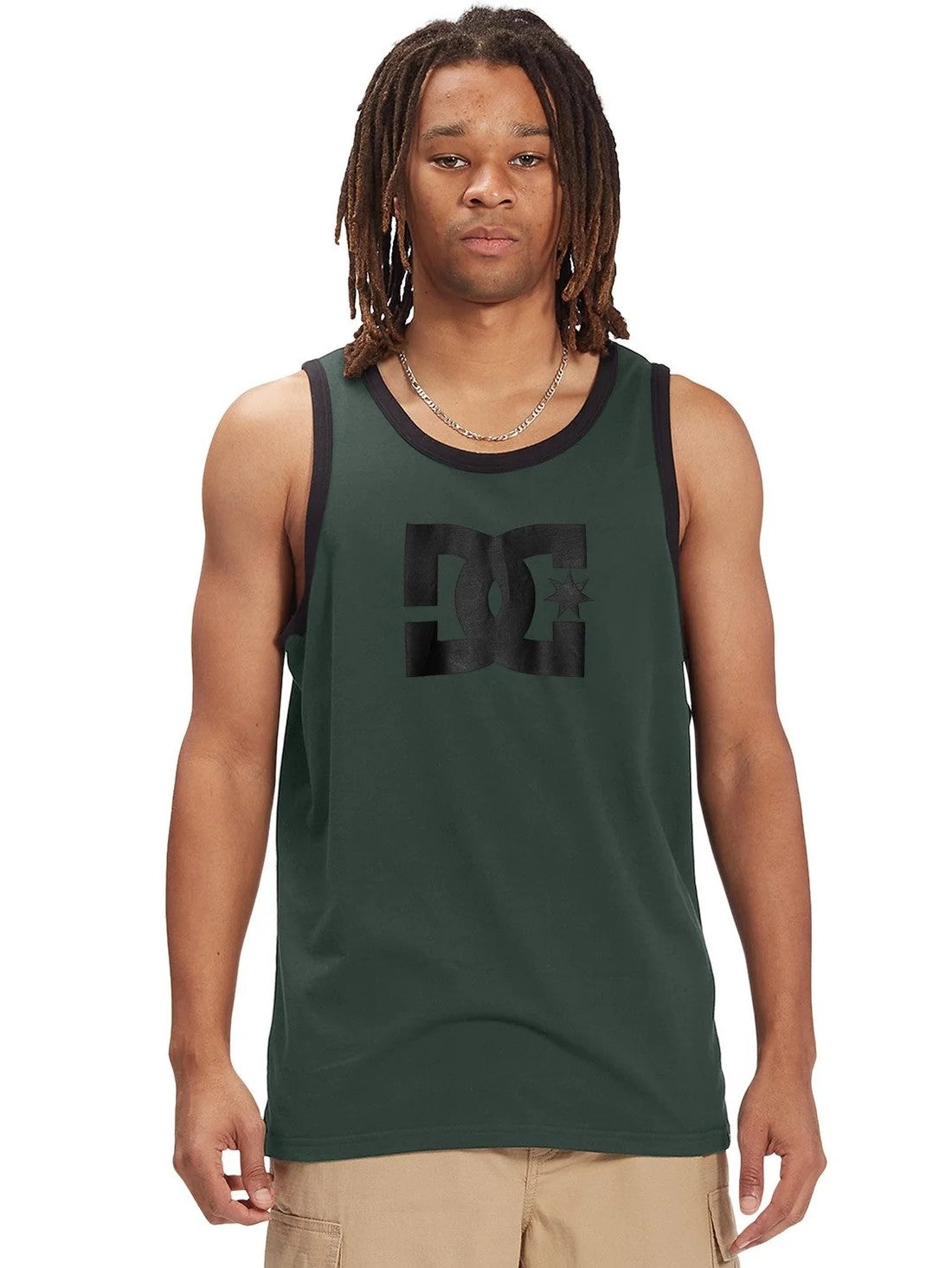 Dc Mens Star Vest Deep Forest Black