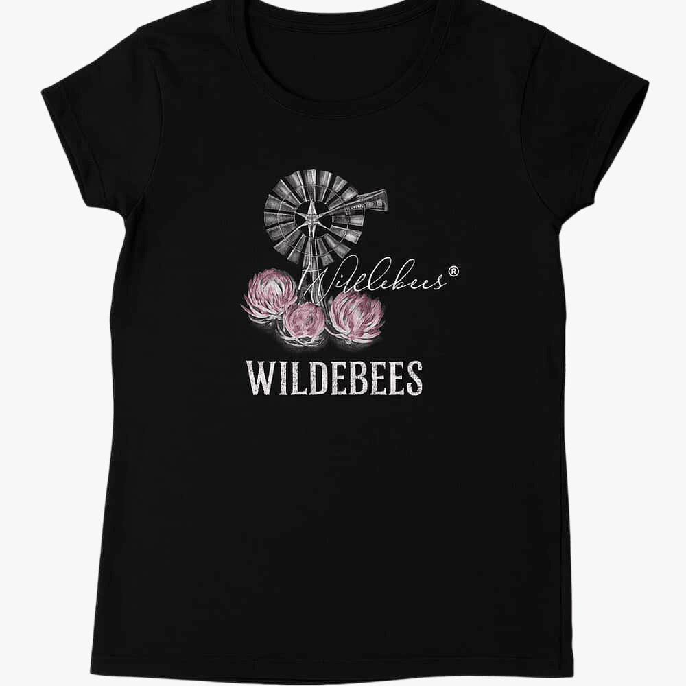 Wildebees Womens Protea Windmill Tee Black | Wildebees