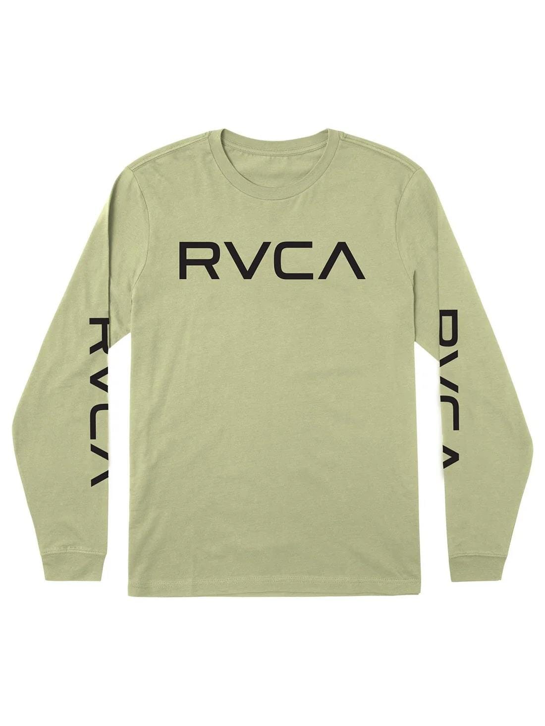 Rvca Mens Big Logo Long Sleeve Tee Ranger Green | Rvca