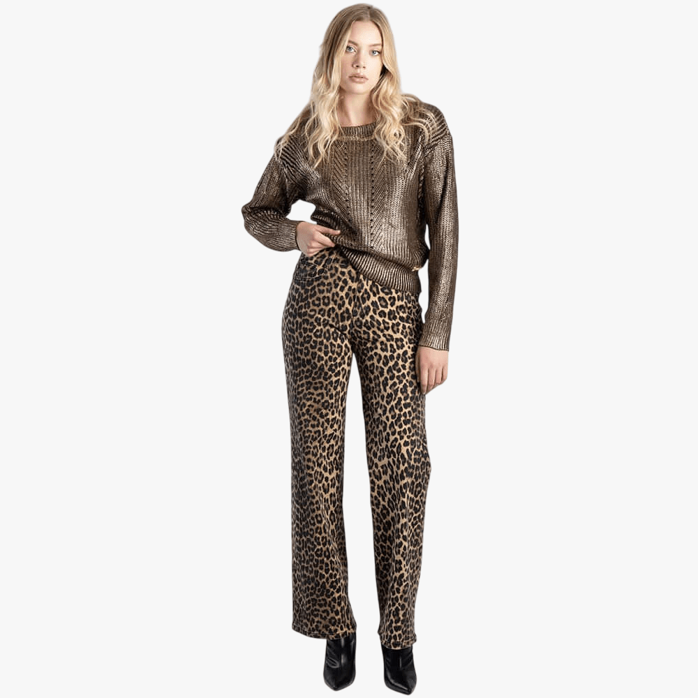 Sissy Boy Womens Metallic Polo Neck Knit Sweater Gold | Sissy Boy