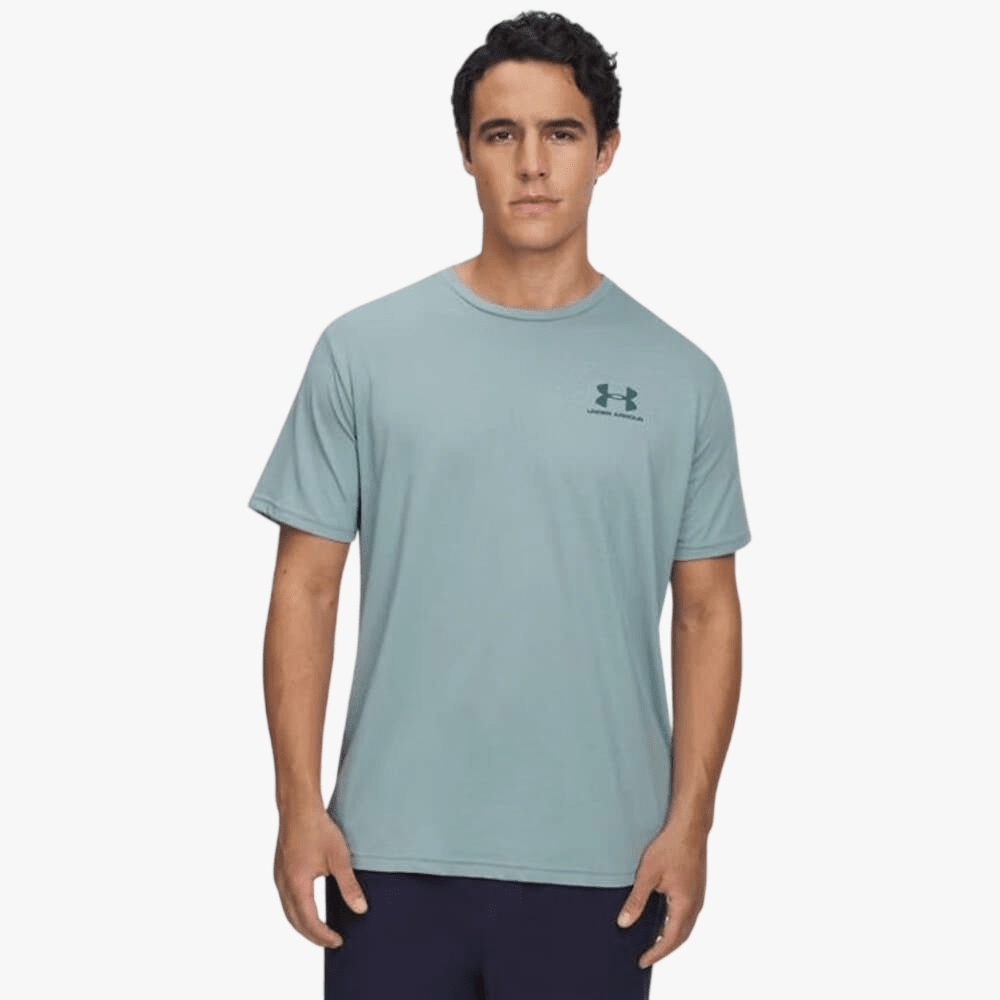 Under Armour Mens Sportstyle Left Chest Short Sleeve Tee 323 Jasper Blue | Under Armour