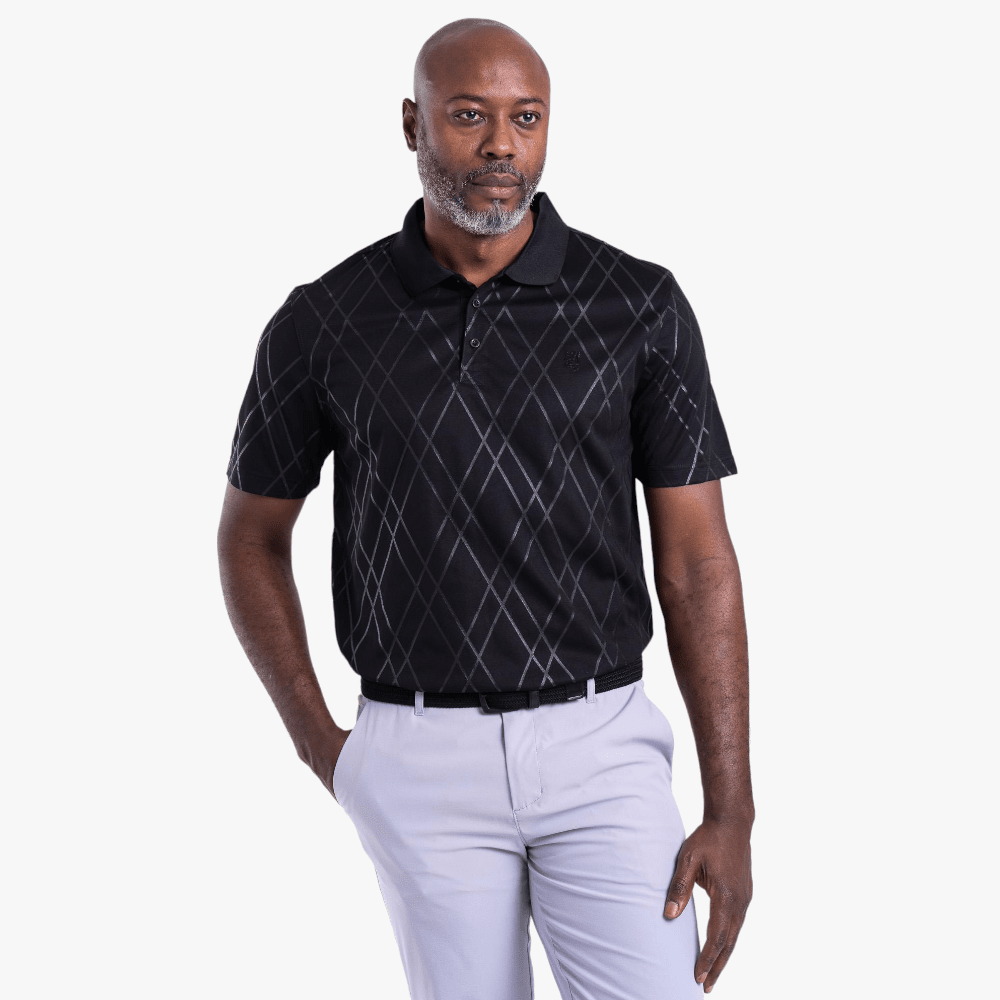 Pringle Mens Justin Short Sleeve Golfer Black | Pringle