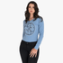 Guess Womens Quatro Long Sleeve Tee Blue | Guess