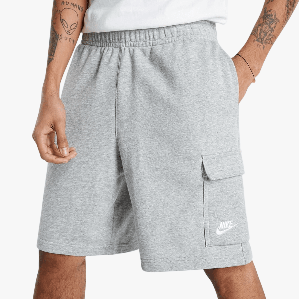 Nike Mens Club Ft Cargo Shorts Grey Mel | Nike