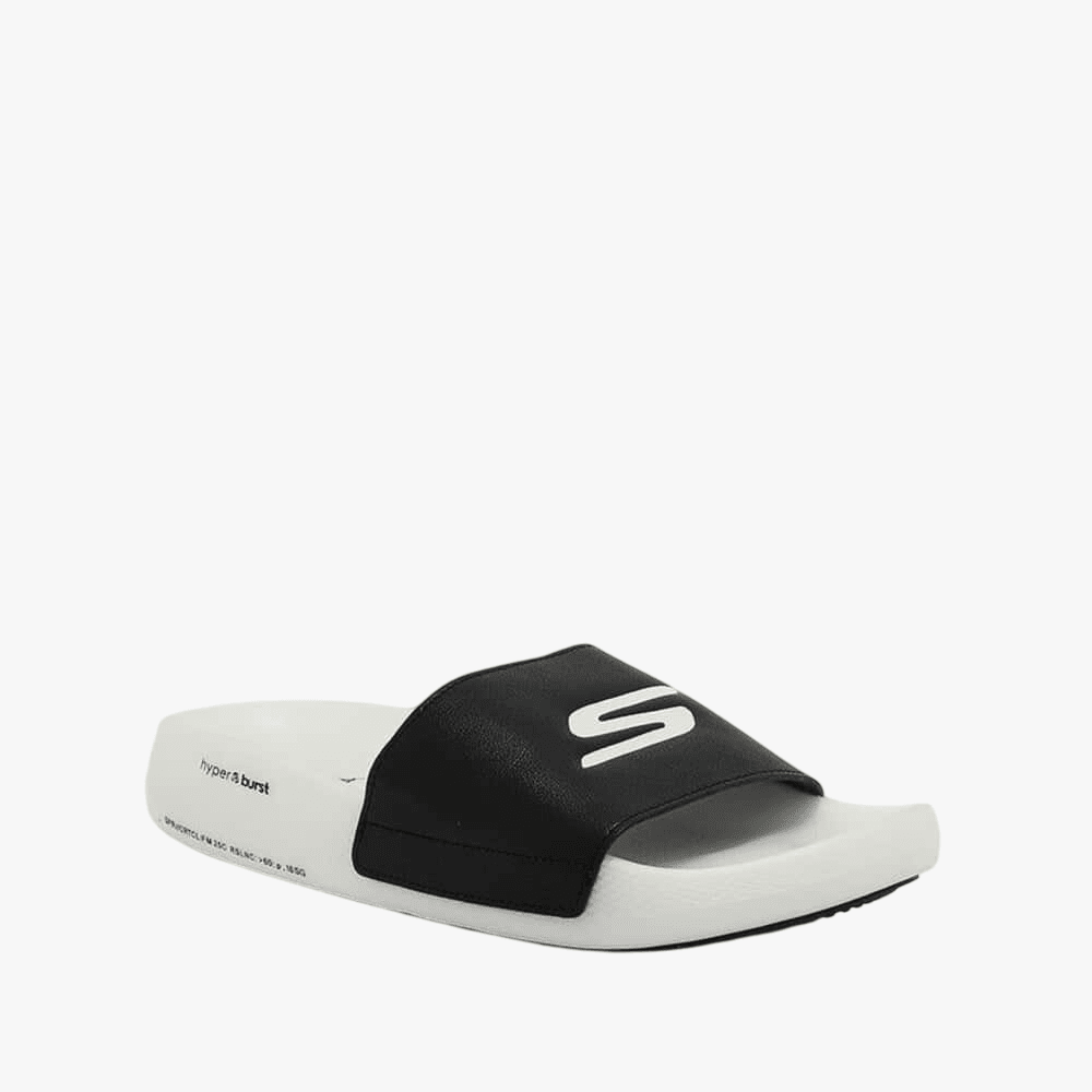 Skechers Womens Hyper Slide Black White | Skechers