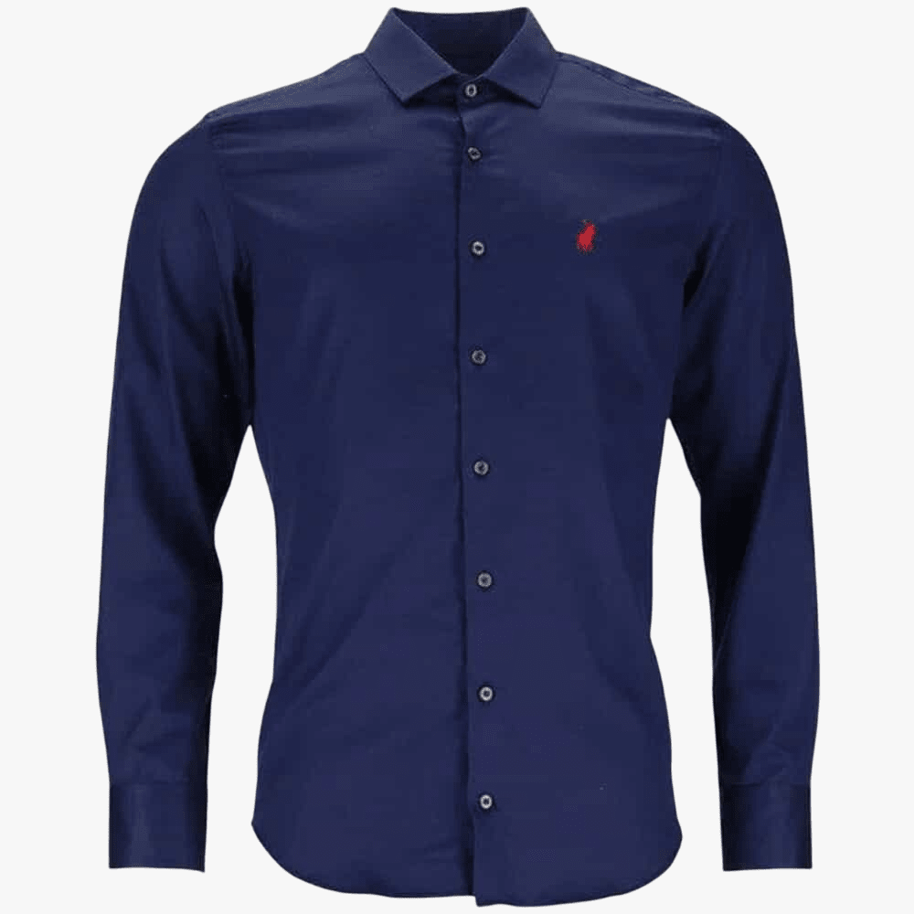 Polo Mens Custom Fit Greig Long Sleeve Shirt Navy | Polo