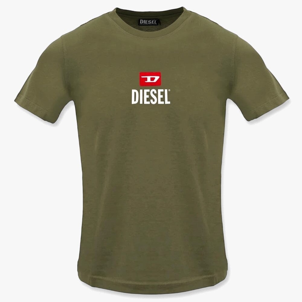 Diesel Mens Just Small New D Logo Deep Depths Tee 5Ix Green | Diesel