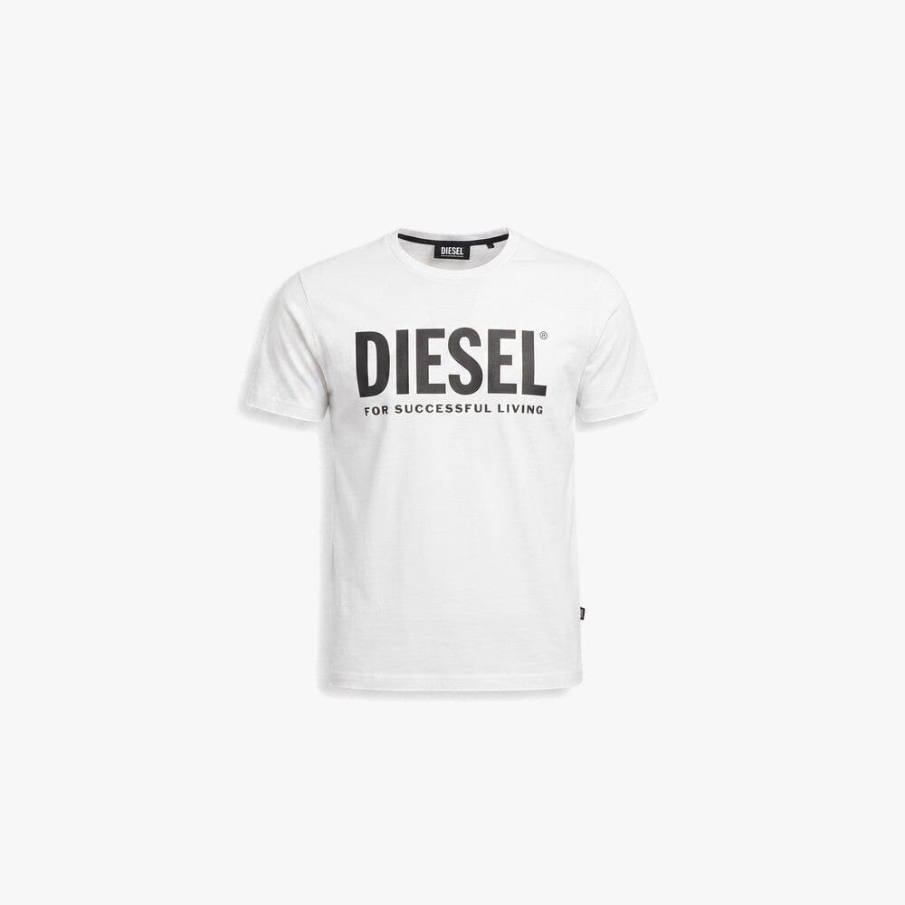 Diesel Mens Logo Varsity Tee 100 White | Diesel