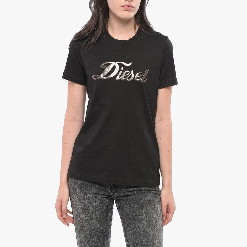 Diesel Womens Curve Logo Tee Black | Diesel