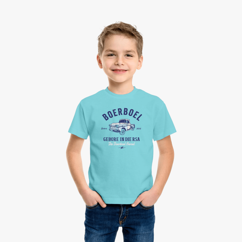 Boerboel Kids Premium Cotton Bakkie Short Sleeve Tee Light Blue | Boerboel